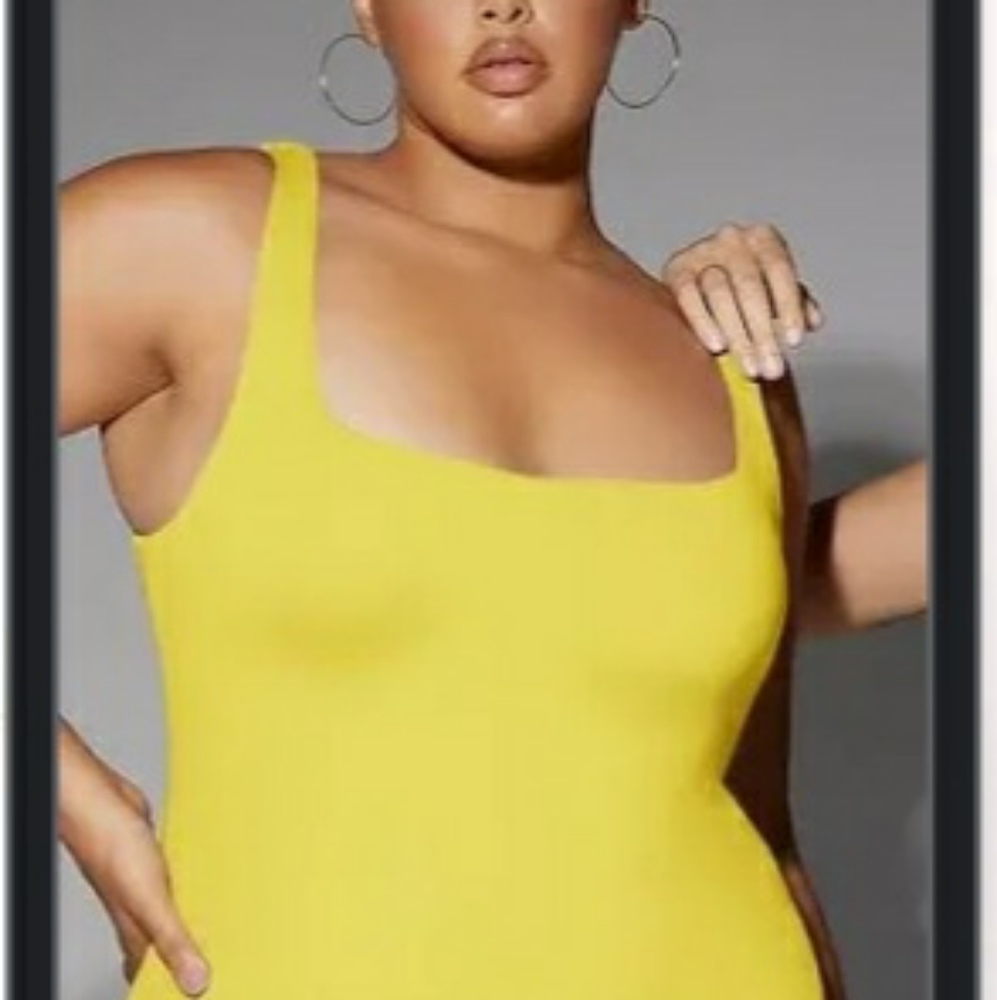 Shein Curve yellow bodysuit